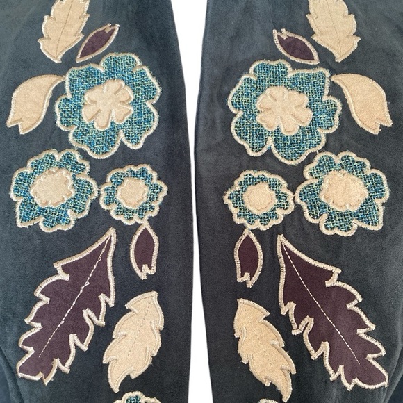 Dressbarn Jacket with Appliques in Green Gold and Brown Size Small - Picture 4 of 7